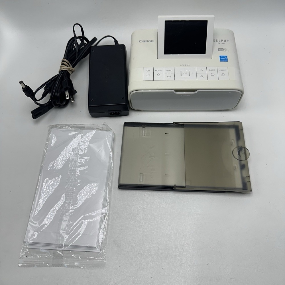 Canon Selphy CP1200 Compact Photo Picture Printer w/ AC Adaptor Paper Holder